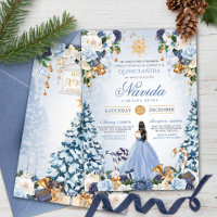 Winter Wonderland Light Blue Floral Quinceanera