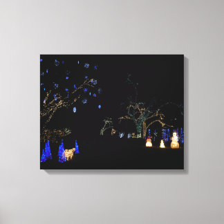 Winter Wonderland Lights Blue and White Holiday Canvas Print