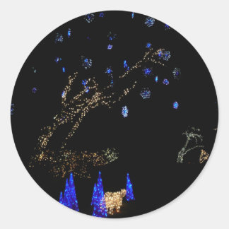 Winter Wonderland Lights Blue and White Holiday Classic Round Sticker