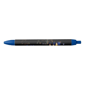 Winter Wonderland Lights Blue and White Holiday Ink Pen