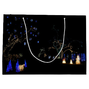 Winter Wonderland Lights Blue and White Holiday Large Gift Bag