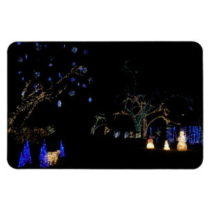 Winter Wonderland Lights Blue and White Holiday Magnet