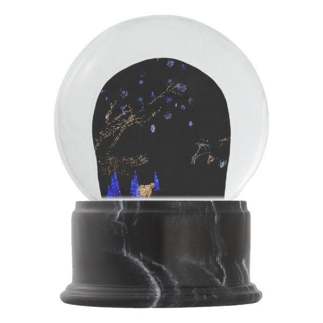 Winter Wonderland Lights Blue and White Holiday Snow Globe (Front)