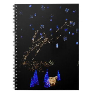 Winter Wonderland Lights Blue and White Holiday Spiral Notebook