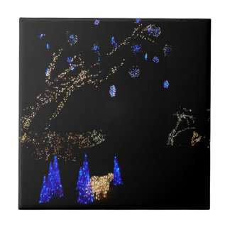 Winter Wonderland Lights Blue and White Holiday Tile