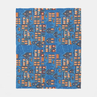 Winter Wonderland: Nighttime House Scapes Fleece Blanket
