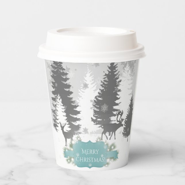 Winter Wonderland Paper cup - Teal (Front)