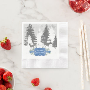 Winter Wonderland Paper Napkin - Blue