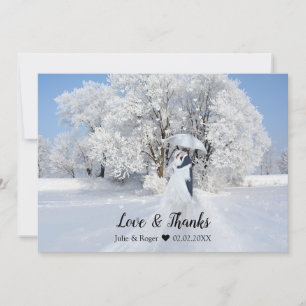 Winter Wonderland Photo Wedding Thank You Card