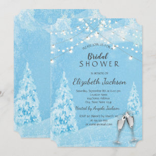 Winter Wonderland,Pine Tree Bridal Shower  Invitation