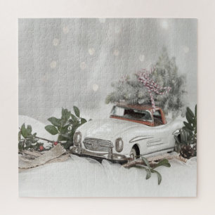 Winter Wonderland,Pine Tree,Car Jigsaw Puzzle