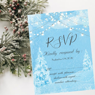 Winter Wonderland, Pine Tree RSVP Invitation