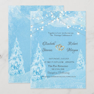 Winter Wonderland, Pine Tree Wedding Invitation
