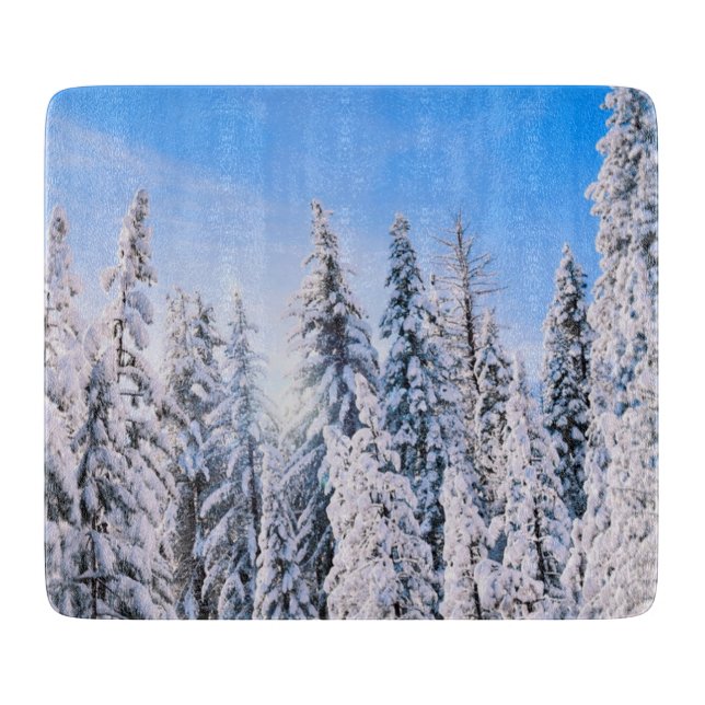 Winter Wonderland Pine Trees in Snow Cutting Board (Front)