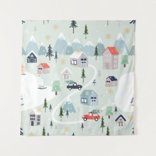 Winter Wonderland: Polar Bear Christmas Tapestry