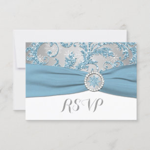 Winter Wonderland, PRINTED BUCKLE Wedding RSVP 4