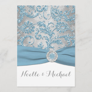Winter Wonderland, PRINTED Crystal Buckle Invite 4