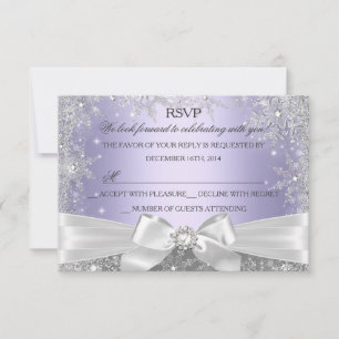 Winter Wonderland Purple RSVP Card