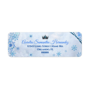 Winter Wonderland Quinceañera Return Address