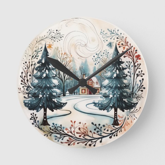 Winter Wonderland Round Clock (Front)