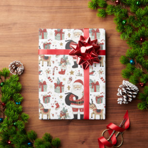 Winter Wonderland Santa & Friends Wrapping Paper
