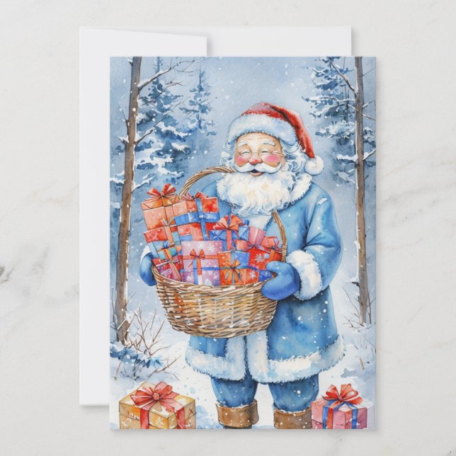 Winter Wonderland Santa Holiday Card (Front)