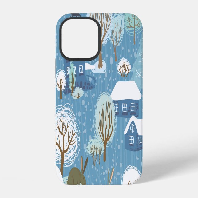 Winter Wonderland: Scenic Pattern iPhone Case (Back)