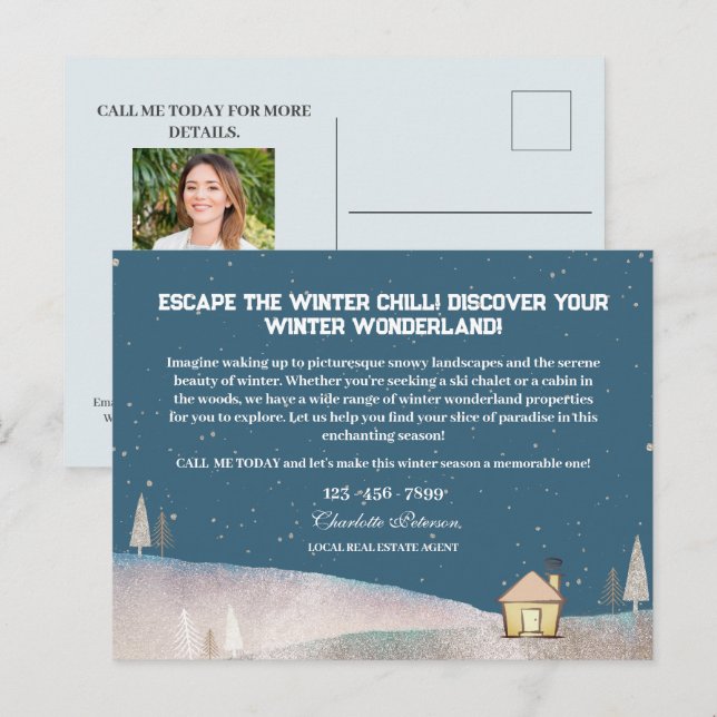 Winter Wonderland Seasonal Real Estate Postcard (Front/Back)