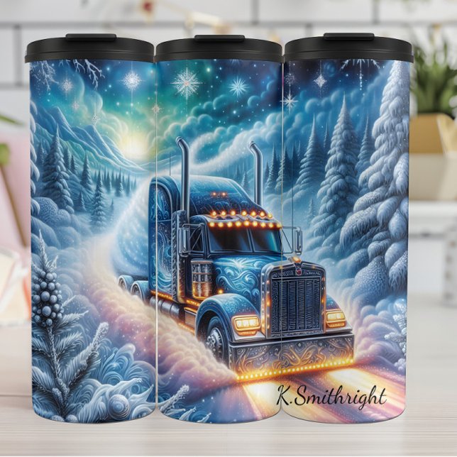 Winter Wonderland Semi Truck Journey Thermal Tumbler (Creator Uploaded)