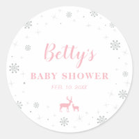 Winter wonderland, Silver & Pink Baby Shower