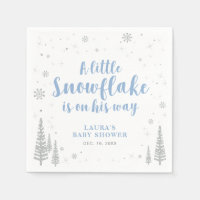 Winter Wonderland Snow Baby Shower Paper Napkin