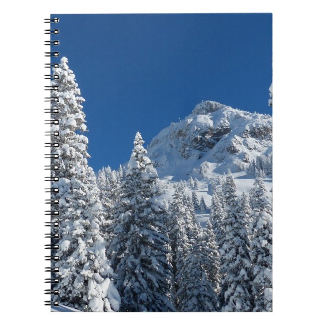 Winter Wonderland Snow Covered Trees Mountains Spiral Notebook (Front)