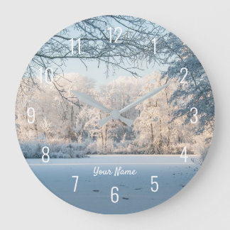 Winter Wonderland Snow Landscape Large Clock