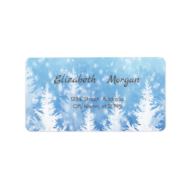 Winter Wonderland,Snow,Pine Tree Label (Front)