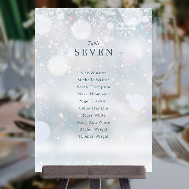 Winter Wonderland Snow Seating Plan Table Number (Winter Wonderland Snow Seating Plan Table Number)