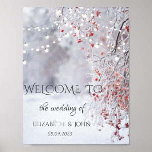 Winter Wonderland,Snow String Lights Wedding Poster