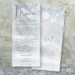 Winter Wonderland Snow Wedding Dinner Menu<br><div class="desc">This elegant winter wonderland snow wedding menu can be personalised with your information in chic typography with your monogram initials on the reverse. Designed by Thisisnotme©</div>