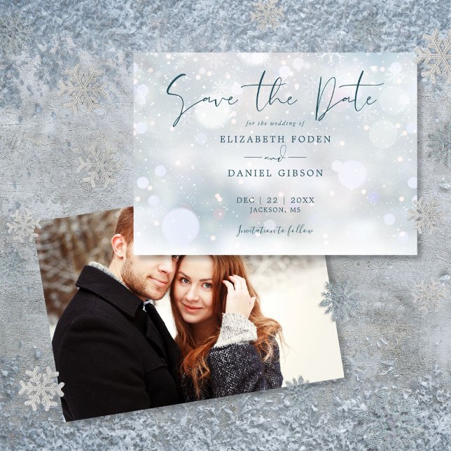 Winter Wonderland Snow Wedding Save The Date (Winter Wonderland Snow Wedding Save The Date)