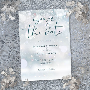 Winter Wonderland Snow Wedding Save The Date