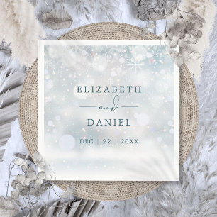 Winter Wonderland Snow Wedding Thank You Napkin