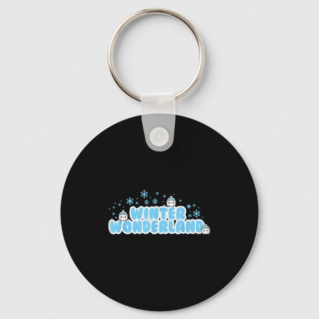 Winter Wonderland Snowball  Key Ring (Front)