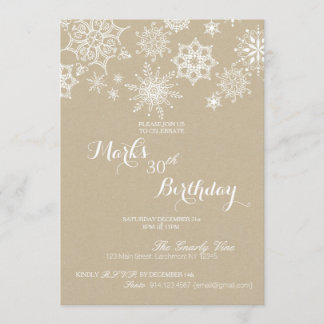 Winter Wonderland Snowflake Birthday Invite