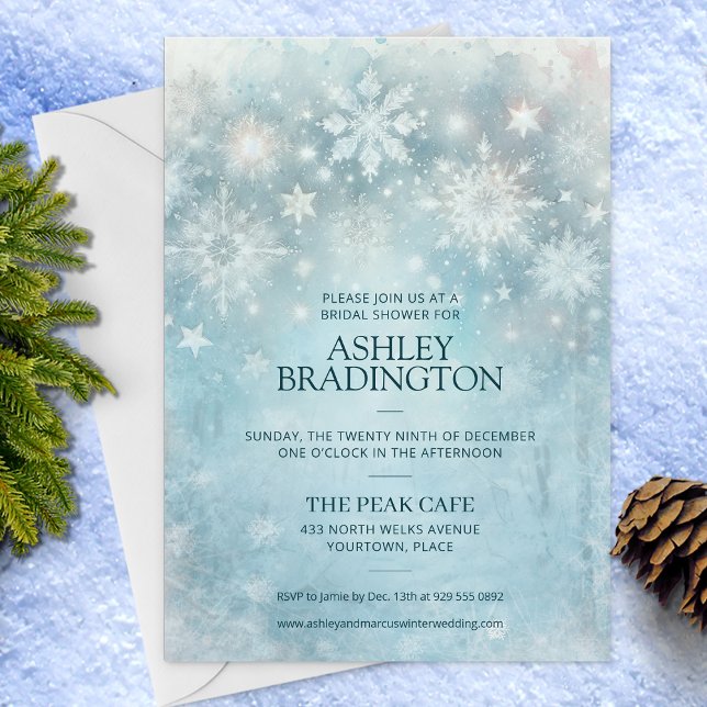 Winter Wonderland Snowflake Bridal Shower Invitation (Creator Uploaded)