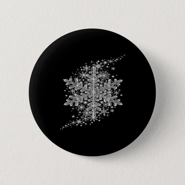 Winter Wonderland Snowflake Holiday Design For Men 6 Cm Round Badge (Front)
