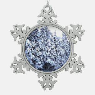 Winter Wonderland  Snowflake Pewter Christmas Ornament