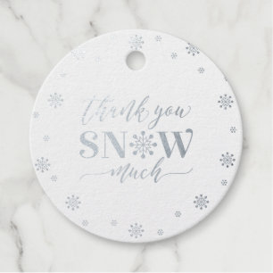 Winter Wonderland Snowflakes Foil Thank you Favour Tags