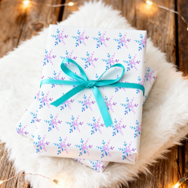 Winter Wonderland Snowflakes Girl Snow Birthday Wrapping Paper Sheet (Creator Uploaded)