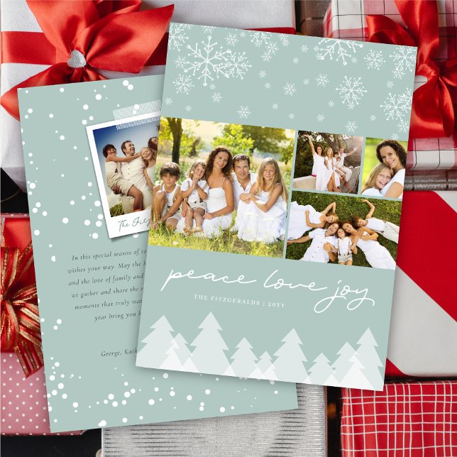 Winter Wonderland Snowflakes Happy Holidays Photo Holiday Card (Creator Uploaded)