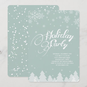 Winter Wonderland Snowflakes Holiday Party Invite
