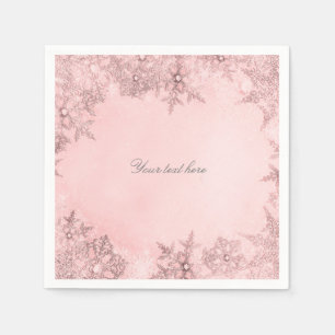 Winter Wonderland Snowflakes Soft Pink Elegant Napkin